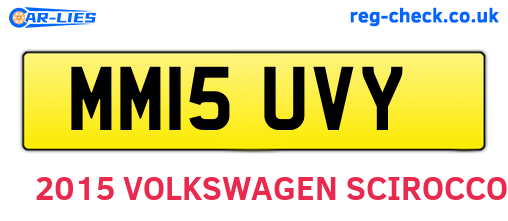 MM15UVY are the vehicle registration plates.