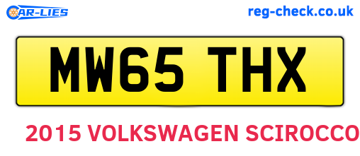MW65THX are the vehicle registration plates.
