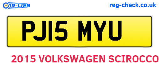 PJ15MYU are the vehicle registration plates.