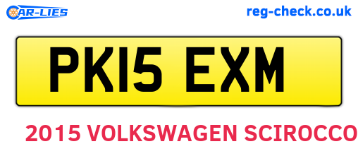 PK15EXM are the vehicle registration plates.