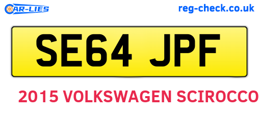SE64JPF are the vehicle registration plates.