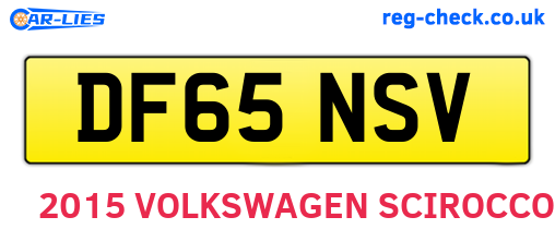 DF65NSV are the vehicle registration plates.