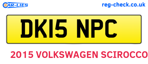 DK15NPC are the vehicle registration plates.
