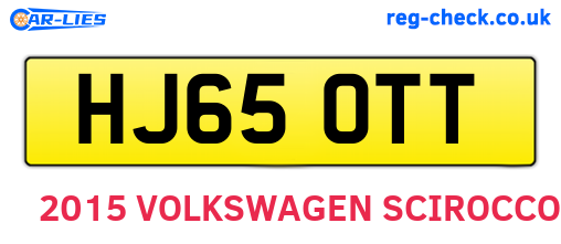 HJ65OTT are the vehicle registration plates.
