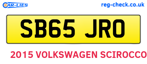 SB65JRO are the vehicle registration plates.