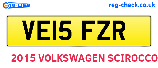 VE15FZR are the vehicle registration plates.