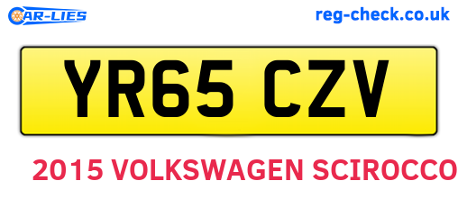YR65CZV are the vehicle registration plates.