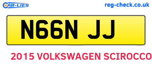 N66NJJ are the vehicle registration plates.