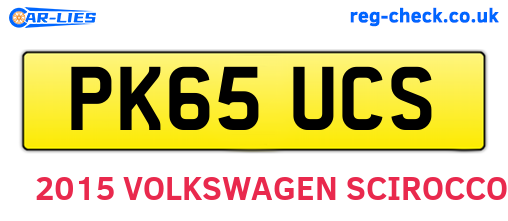 PK65UCS are the vehicle registration plates.