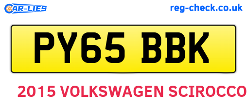 PY65BBK are the vehicle registration plates.