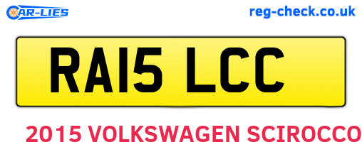 RA15LCC are the vehicle registration plates.