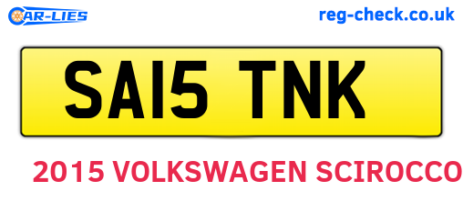 SA15TNK are the vehicle registration plates.