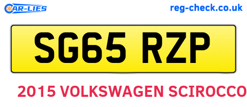 SG65RZP are the vehicle registration plates.