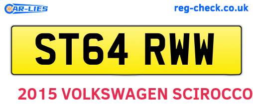 ST64RWW are the vehicle registration plates.