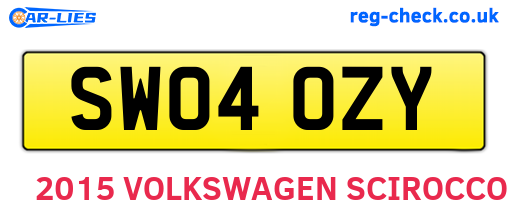 SW04OZY are the vehicle registration plates.