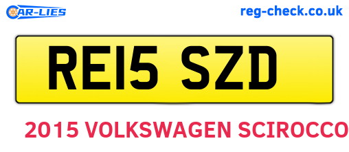 RE15SZD are the vehicle registration plates.