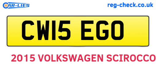 CW15EGO are the vehicle registration plates.