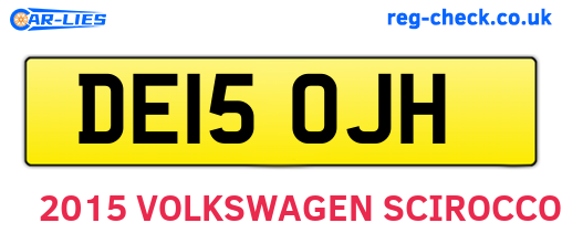 DE15OJH are the vehicle registration plates.