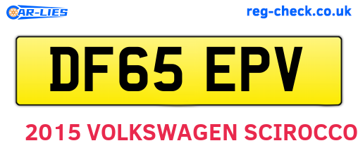 DF65EPV are the vehicle registration plates.