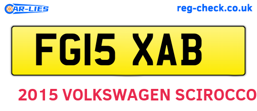 FG15XAB are the vehicle registration plates.