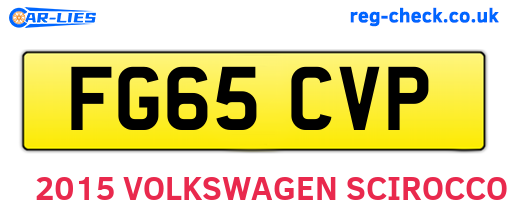 FG65CVP are the vehicle registration plates.