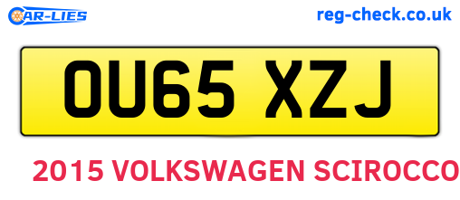OU65XZJ are the vehicle registration plates.
