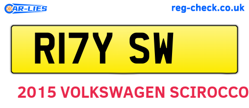 R17YSW are the vehicle registration plates.