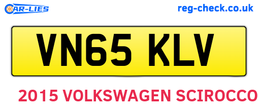 VN65KLV are the vehicle registration plates.