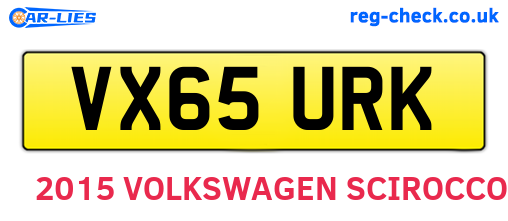 VX65URK are the vehicle registration plates.