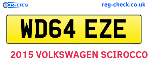 WD64EZE are the vehicle registration plates.