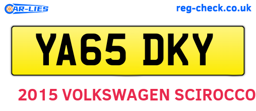 YA65DKY are the vehicle registration plates.