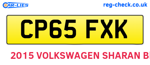 CP65FXK are the vehicle registration plates.
