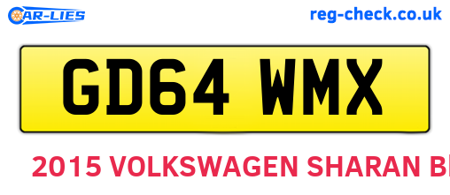 GD64WMX are the vehicle registration plates.
