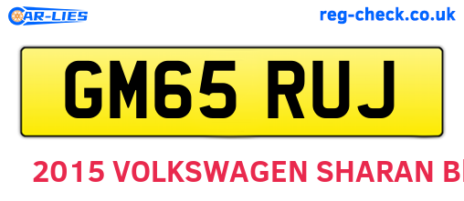 GM65RUJ are the vehicle registration plates.