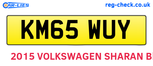 KM65WUY are the vehicle registration plates.
