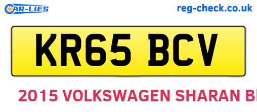 KR65BCV are the vehicle registration plates.