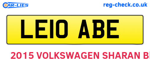 LE10ABE are the vehicle registration plates.