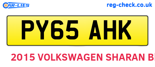 PY65AHK are the vehicle registration plates.