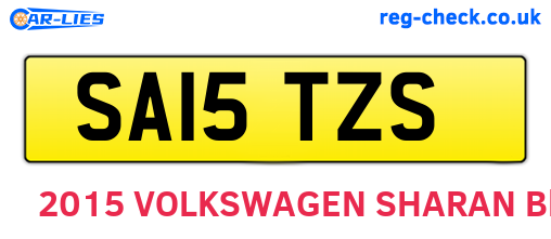 SA15TZS are the vehicle registration plates.