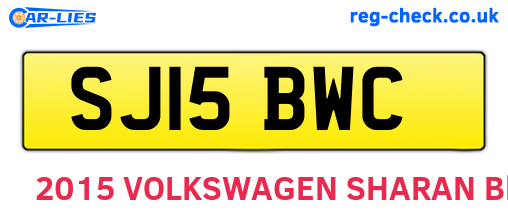 SJ15BWC are the vehicle registration plates.