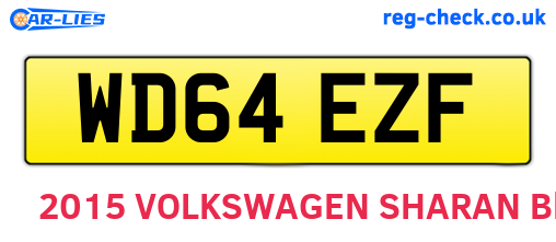 WD64EZF are the vehicle registration plates.