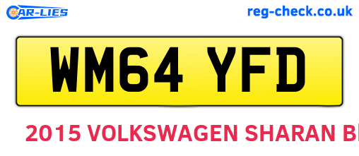WM64YFD are the vehicle registration plates.
