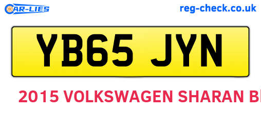 YB65JYN are the vehicle registration plates.