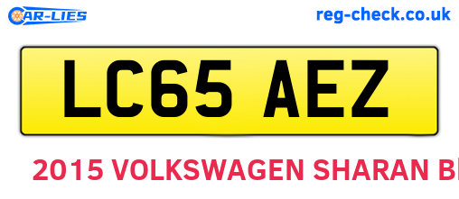LC65AEZ are the vehicle registration plates.