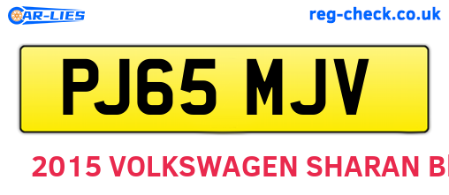 PJ65MJV are the vehicle registration plates.