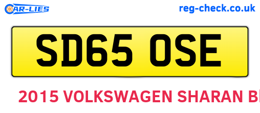SD65OSE are the vehicle registration plates.