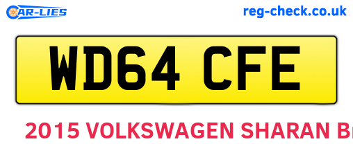 WD64CFE are the vehicle registration plates.