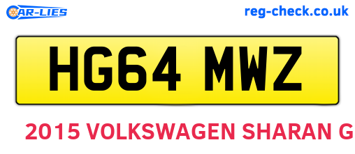 HG64MWZ are the vehicle registration plates.