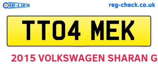 TT04MEK are the vehicle registration plates.