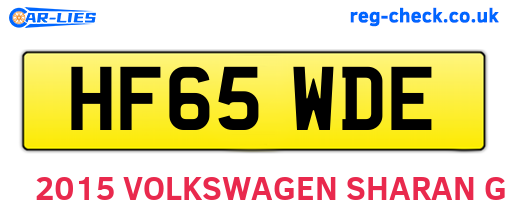 HF65WDE are the vehicle registration plates.